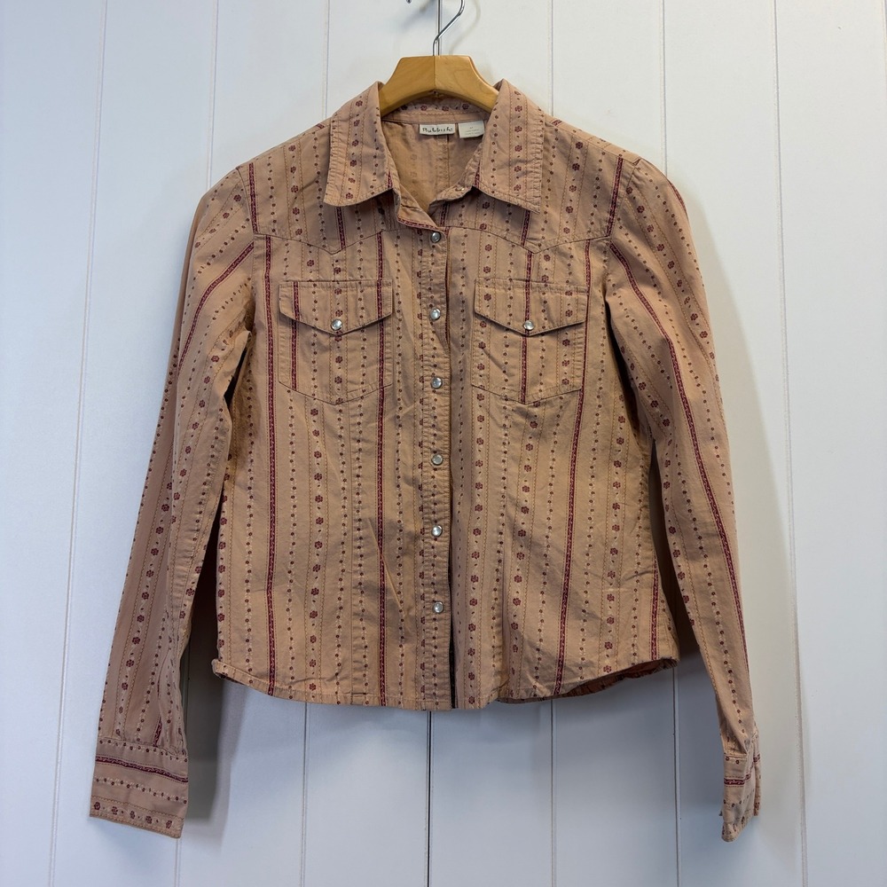 Rubbish Western Snap Front Shirt Womens Size Medium Rodeo Cowgirl Desert Boho